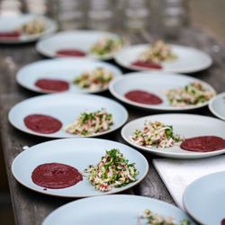 Encounter - Plating duck confit.