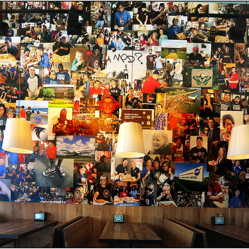 MOD Pizza - Large wall of pictures - Fast Food Near Me - Houston, Texas MOD Pizza - Large wall of pictures - Fast Food Near Me - Houston, Texas