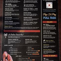 The Palm - Menu