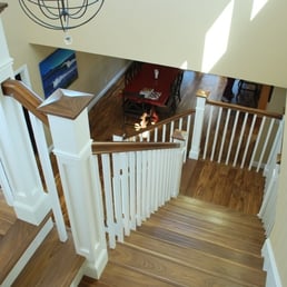 Larry made handscraped Walnut treads to match my Acacia Wood flooring! Larry made handscraped Walnut treads to match my Acacia Wood flooring!