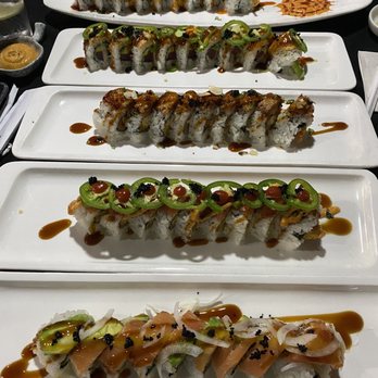 Komachi Sushi - From back to front: Spider-Man, midnight, Extinguisher, hit night and Donny's Roll - Japanese Near Me - Lodi, California Komachi Sushi - From back to front: Spider-Man, midnight, Extinguisher, hit night and Donny's Roll - Japanese Near Me - Lodi, California