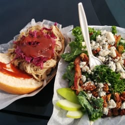 Happy Belly Truck - Ninja Smoke Sandwich and Kale Waldorf Salad.