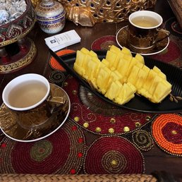 Hot tea and pineapple post massage! Hot tea and pineapple post massage!