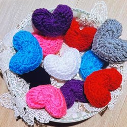 MarketPlace 3301 - Crocheted hearts, perfect for any decor love the fact that they are stuffed, can be used for assorted things.