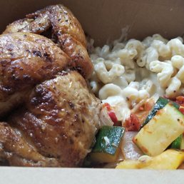 Half chicken with mac n cheese and squash. The mac n cheese was a definite winner! I devoured ALL OF IT Half chicken with mac n cheese and squash. The mac n cheese was a definite winner! I devoured ALL OF IT