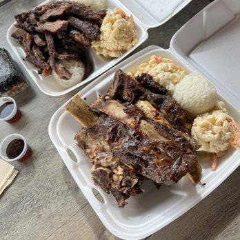 Matiki Island Barbecue - Beef Rib Plate "Sam's Plate" Chicken & Beef Plate - Hawaiian Near Me - Fullerton, California Matiki Island Barbecue - Beef Rib Plate "Sam's Plate" Chicken & Beef Plate - Hawaiian Near Me - Fullerton, California