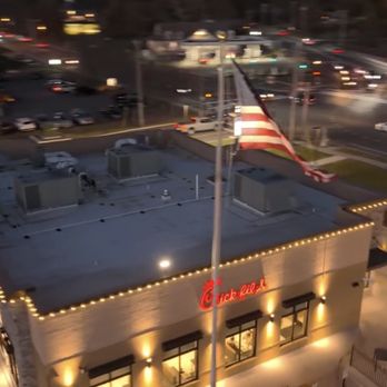 Chick-fil-A - drone picture of chick fila at christmas - Fast Food Near Me - Rensselaer, New York Chick-fil-A - drone picture of chick fila at christmas - Fast Food Near Me - Rensselaer, New York