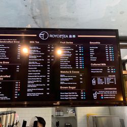 Royce Tea - Menu