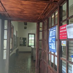 United States Post Office - Original wood paneling in post office entrance