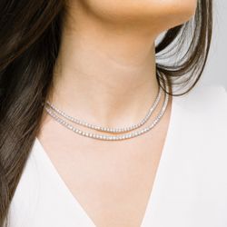 Orin Jewelers - Diamond tennis necklaces are trending and we can help you find the perfect fit!