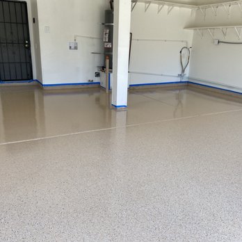 The Epoxy Garage Guy - Drywall and Floor junction taped - Flooring Near Me