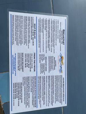 Menu photo 8 The Sand Bar Capitola, CA