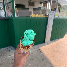 Exterior outside entrance of Ice Cream Time - Mint Chocolate Chip on a waffle cone - Ypsilanti, Michigan Exterior outside entrance of Ice Cream Time - Mint Chocolate Chip on a waffle cone - Ypsilanti, Michigan