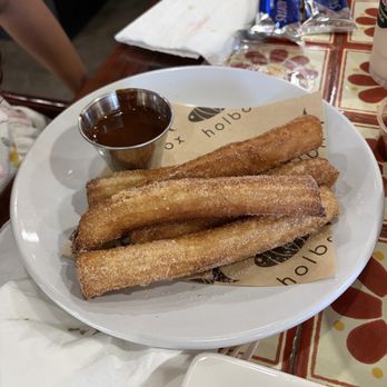 Holbox - Churros with chocolate sauce - Latin American Near Me - Los Angeles, California