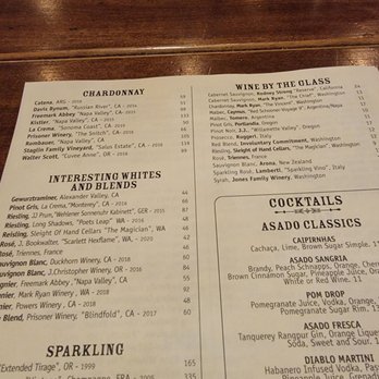 Asado - Drink menu - Argentine Near Me - Tacoma, Washington Asado - Drink menu - Argentine Near Me - Tacoma, Washington