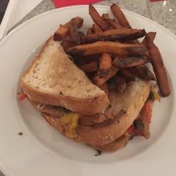 Gourmet grilled cheese was delish if you love veggies! Truffle fries are worth the upgrade!