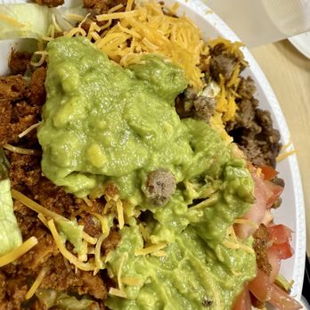 JV's Mexican Food - Super salad 1/2 chicken & 1/2 carne asada.  No Crema on mine and I never use the dressing. Doesn't need it. - Mexican Near Me - San Diego, California