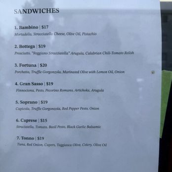 Fortuna Bottega - Menu - Sandwiches Near Me - Seattle, Washington