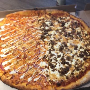 Brooklyn Boyz Pizza - Half Buffalo Chicken Pie half Lasagna Pizza - heaven - Pizza Near Me - Oceanside, California