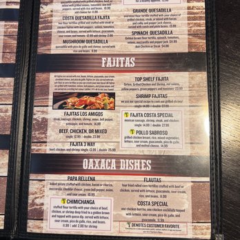 Costa Mexican Grill - Menu - Mexican Near Me - Batesville, Mississippi
