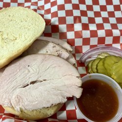 Big Wards Smoke House - Turkey sandwich, there were FOUR slices and you can see how moist it is