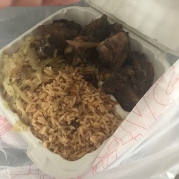 Sunrise Caribbean Restaurant - Jerk chicken with Rice and Beans & Cabbage - Caribbean Near Me - Washington, DC, District of Columbia