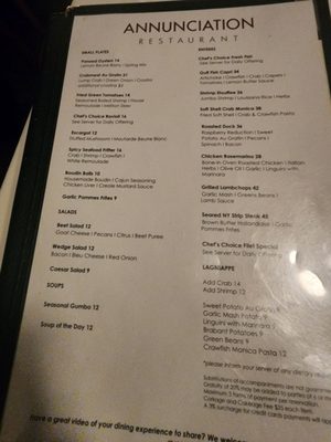 Menu photo 1 Annunciation New Orleans, LA