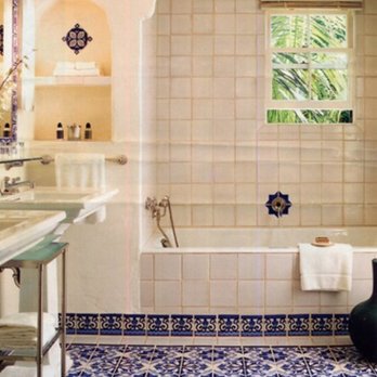 NS Ceramic - a bathroom with blue and white tiles - Interior Design Near Me - Santa Barbara, California NS Ceramic - a bathroom with blue and white tiles - Interior Design Near Me - Santa Barbara, California
