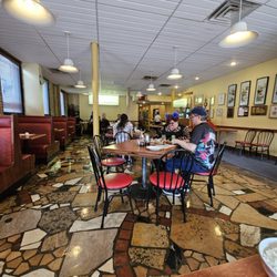Shuang Cheng Restaurant - The inside with their new, funky tile floor.
