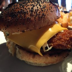 St-Hubert - Piri Piri St Burger (spicy chicken burger) + with cheese