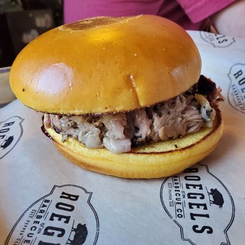 Roegels Barbecue - Pulled pork sandwich - Barbeque Near Me - Houston, Texas Roegels Barbecue - Pulled pork sandwich - Barbeque Near Me - Houston, Texas