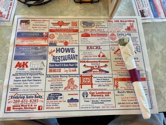 Menu photo 2 Howe Restaurant Howe, IN
