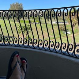 View from our balcony. If you have an even number room you will be facing away from the ocean but you do get a balcony back here. View from our balcony. If you have an even number room you will be facing away from the ocean but you do get a balcony back here.