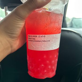 Sweet World Cafe 1 - Strawberry fruit tea and strawberry burst - Bubble Tea Near Me - Cheektowaga, New York