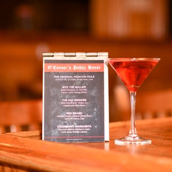 O'Connors Public House - a cocktail glass and menu - Irish Near Me - Mount Kisco, New York O'Connors Public House - a cocktail glass and menu - Irish Near Me - Mount Kisco, New York