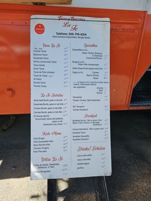Menu photo 6 Tacos Y Burritos La Fe Santa Fe, NM