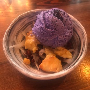 Bayan Ko - Ube Sundae (flan, red beans, young coconut) - Cuban Near Me - Chicago, Illinois