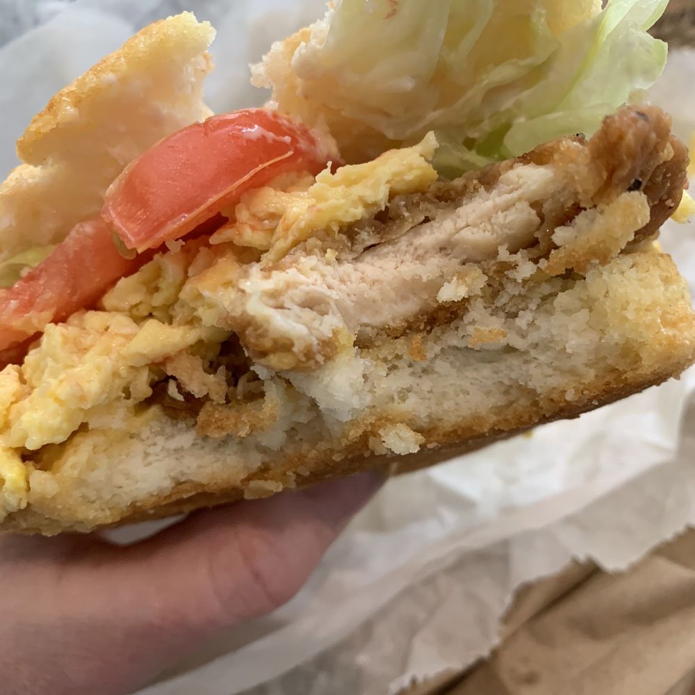 The Biscuit Factory - Fried Chicken Biscuit with egg and cheese - American Near Me - High Point, North Carolina The Biscuit Factory - Fried Chicken Biscuit with egg and cheese - American Near Me - High Point, North Carolina