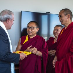 UC Irvine Division of Continuing Education - Dean Matkin meeting with visiting monks