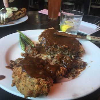 Bosscat Kitchen & Libations - Chicken fried steak with eggs on the top or eggs on the side. - New American Near Me - Irvine, California