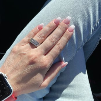 Lustrous Nail - Ombré French with some sparkle - Nail Salons Near Me - Brooklyn, New York