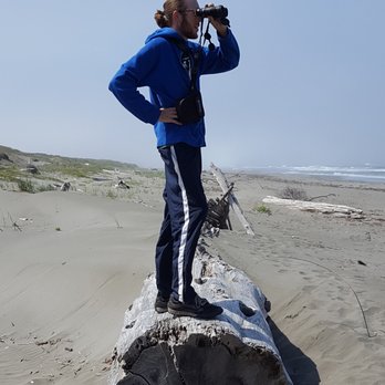Wildtrail Tours - Male'l Dunes, checking out birds. - Bike tours Near Me - Eureka, California