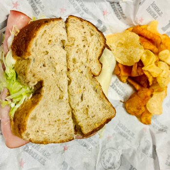 Jimmy John's - Ham and cheese sandwich with bbq and salt n vinegar chips - Sandwiches Near Me - Charlotte, North Carolina Jimmy John's - Ham and cheese sandwich with bbq and salt n vinegar chips - Sandwiches Near Me - Charlotte, North Carolina