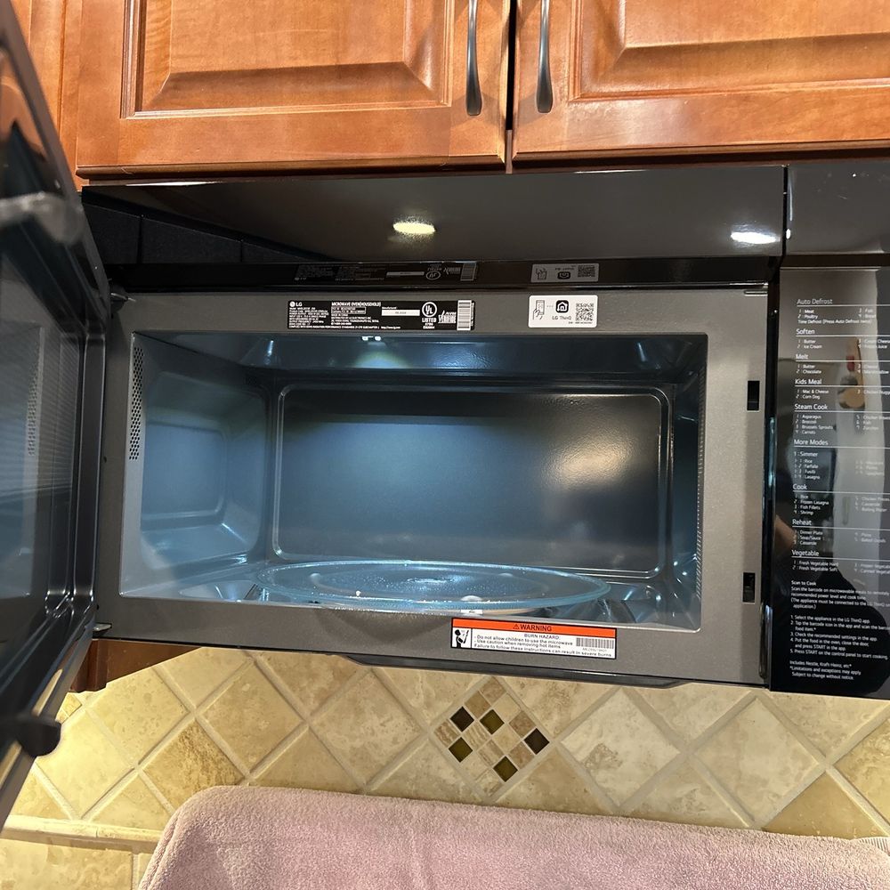 Inside of microwave after installed Inside of microwave after installed