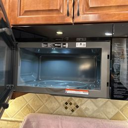 Inside of microwave after installed