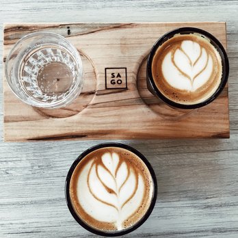 Sago Coffee - Cortado on top and a Cappuccino on the bottom - Coffee & Tea Near Me - Jacksonville Beach, Florida