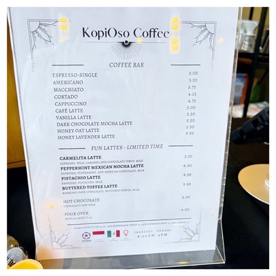 Menu photo 3 Kopioso Coffee Los Angeles, CA Menu photo 3 Kopioso Coffee Los Angeles, CA