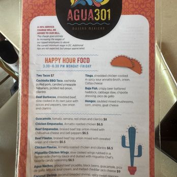 Agua 301 - Menu - Mexican Near Me - Washington, DC, District of Columbia