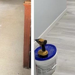 Clearly can see the seamless beautiful floor install throughout. Clearly can see the seamless beautiful floor install throughout.