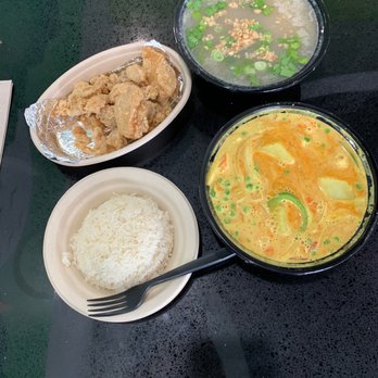 Sweet Rice - Yellow curry, Kao Piak Sen, and Chicken Skins - Laotian Near Me - Auburn, Washington Sweet Rice - Yellow curry, Kao Piak Sen, and Chicken Skins - Laotian Near Me - Auburn, Washington